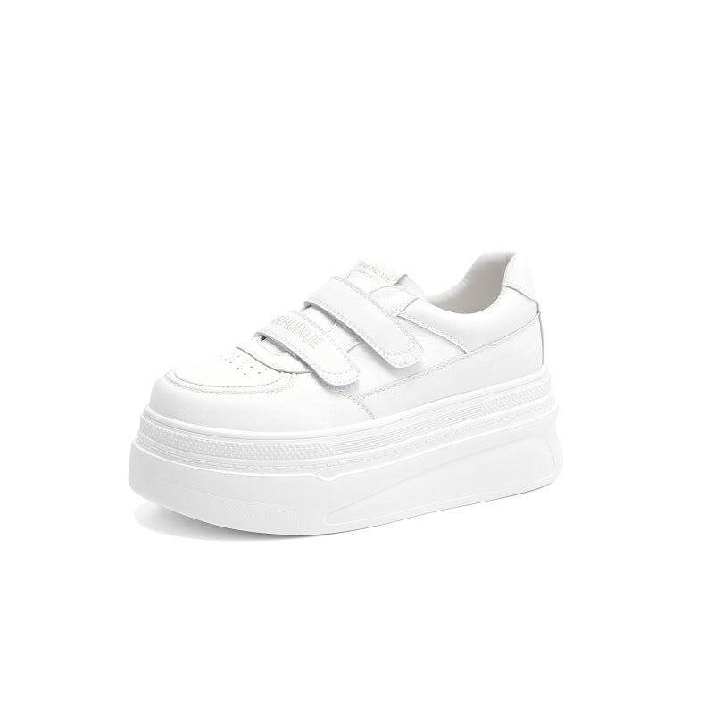Women's Height Increasing Insole Velcro White Spring Platform Small Women's Casual Shoes