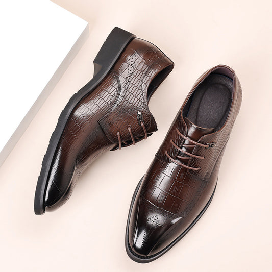 Men's Formal Genuine Brogue British Style Wedding Leather Shoes