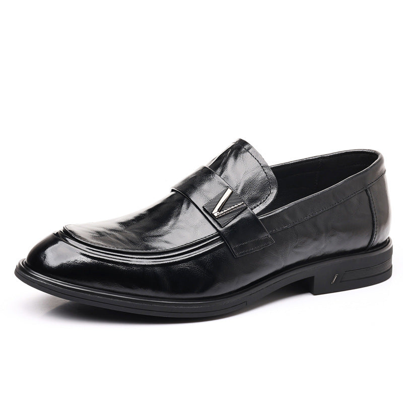 Men's Cowhide Business Genuine Pointed Formal Fashion Leather Shoes