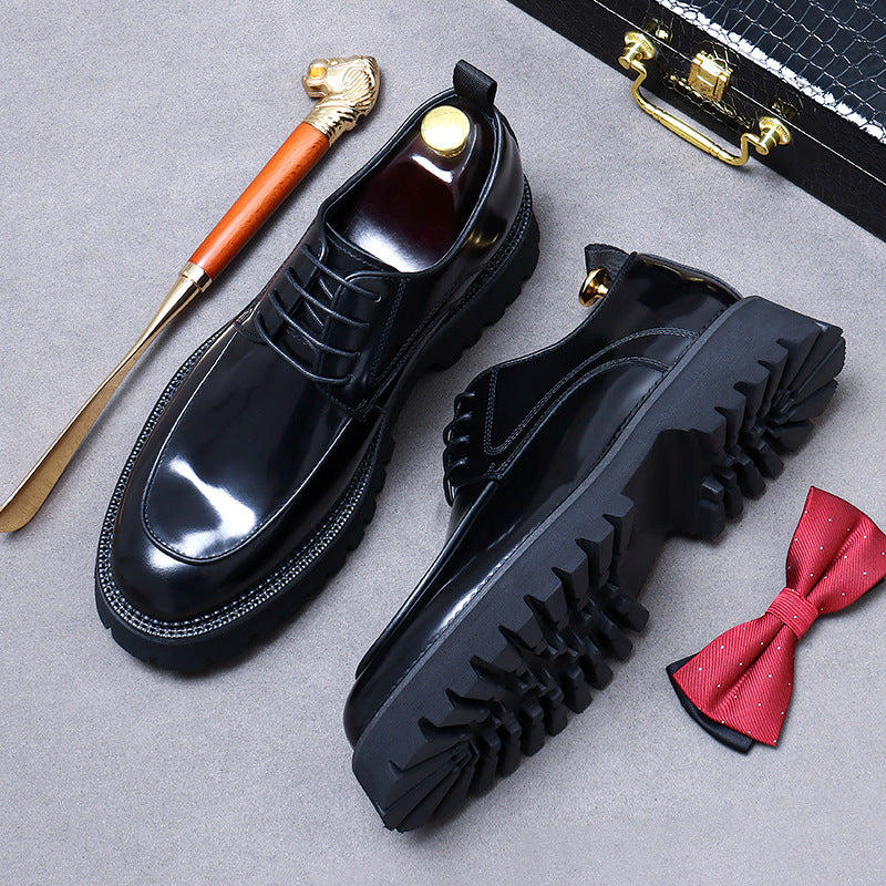Men's For Big Promotion Genuine Business Platform Leather Shoes
