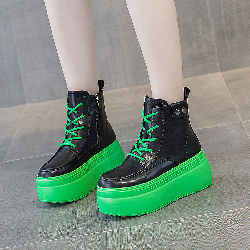 Women's Platform Candy Color Round Toe Fashion Casual Shoes
