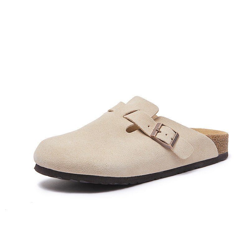 Women's Plus Size Thick Bottom Toe Cap Leather Shoes