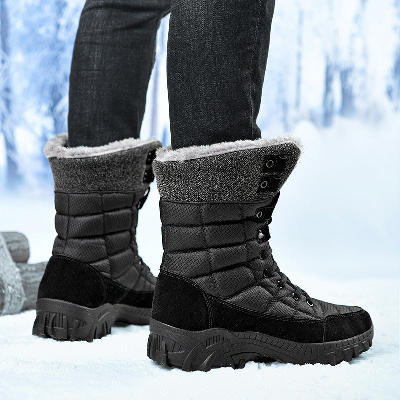 Men's Winter Fleece-lined Warm Trendy Outdoor Mountaineering Snow Boots