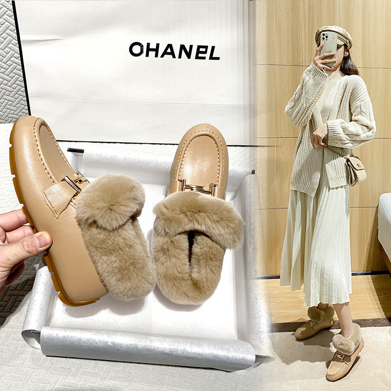 Women's Thermal Cotton Height Increasing Insole Genuine Snow Boots