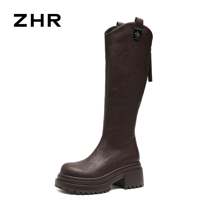Women's Then Long Biker Fleece-lined Retro Platform Women's Shoes