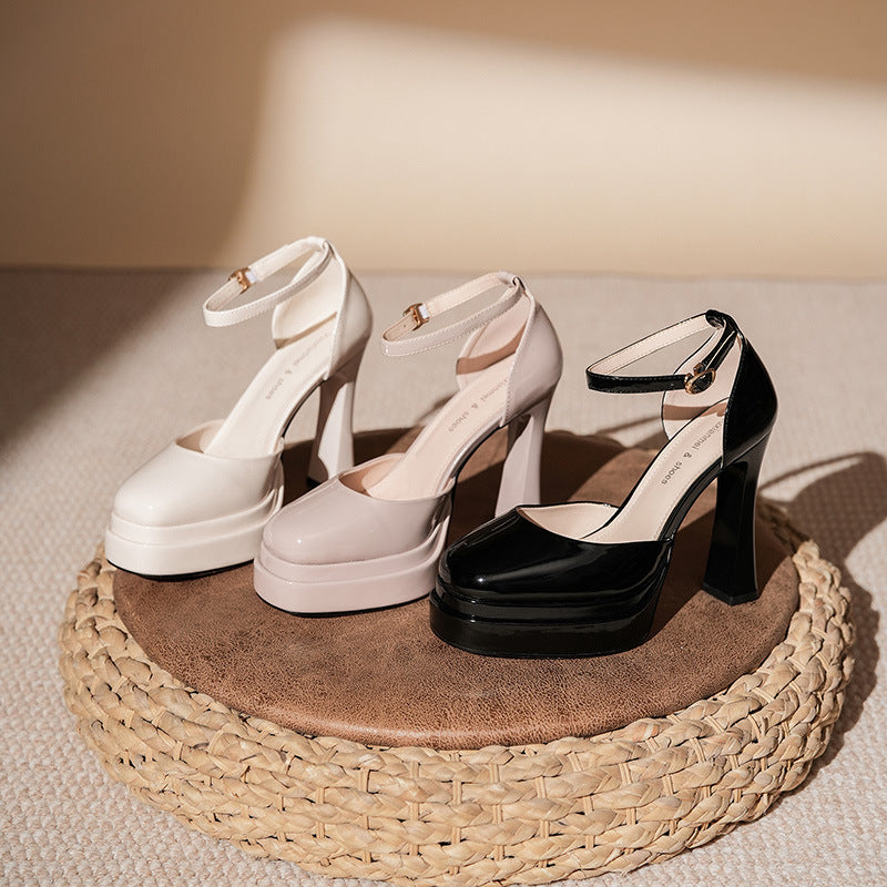 Women's Mary Jane High Wedding Waterproof Platform Heels