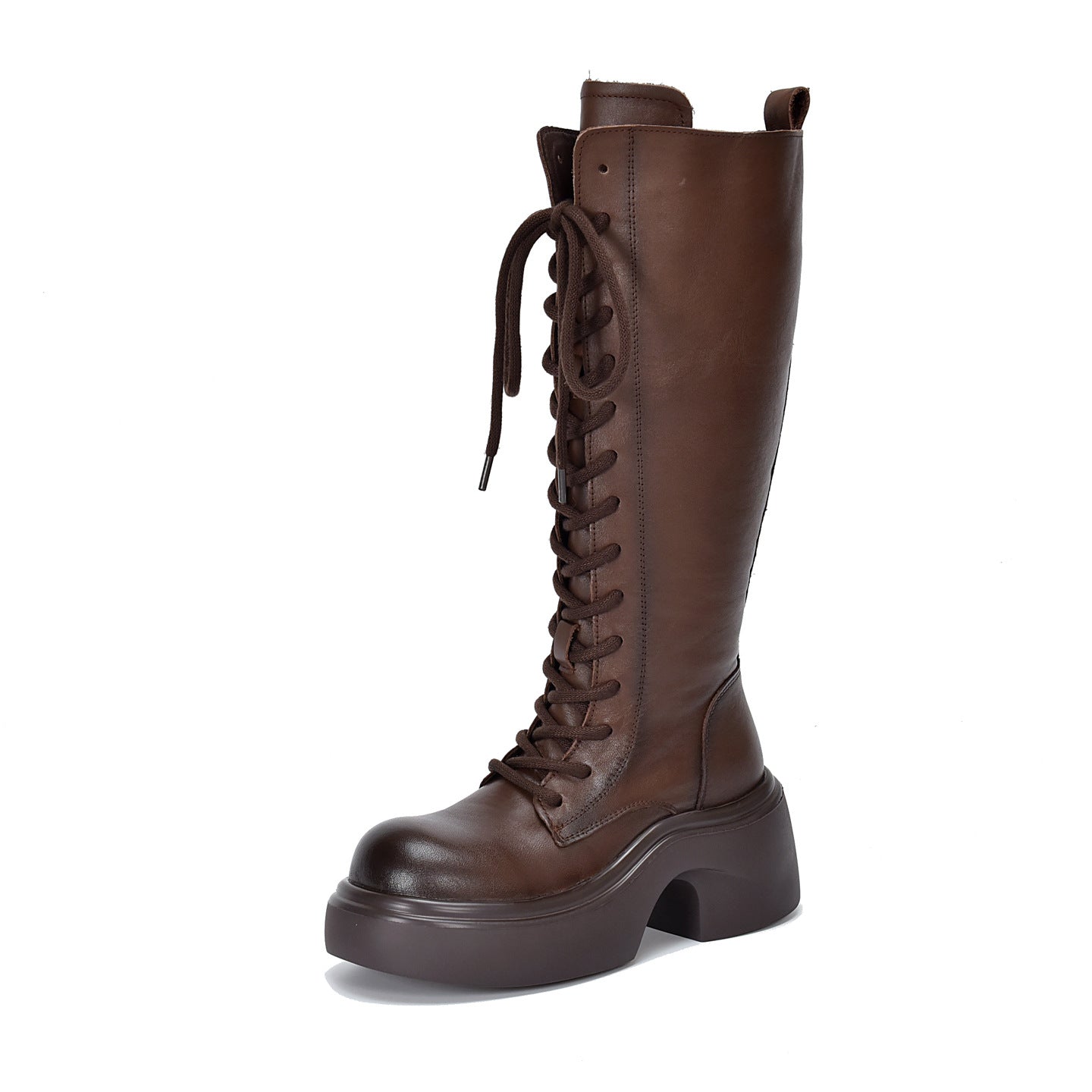 Women's Martin Top Layer Cowhide Platform High Women's Leather Boots
