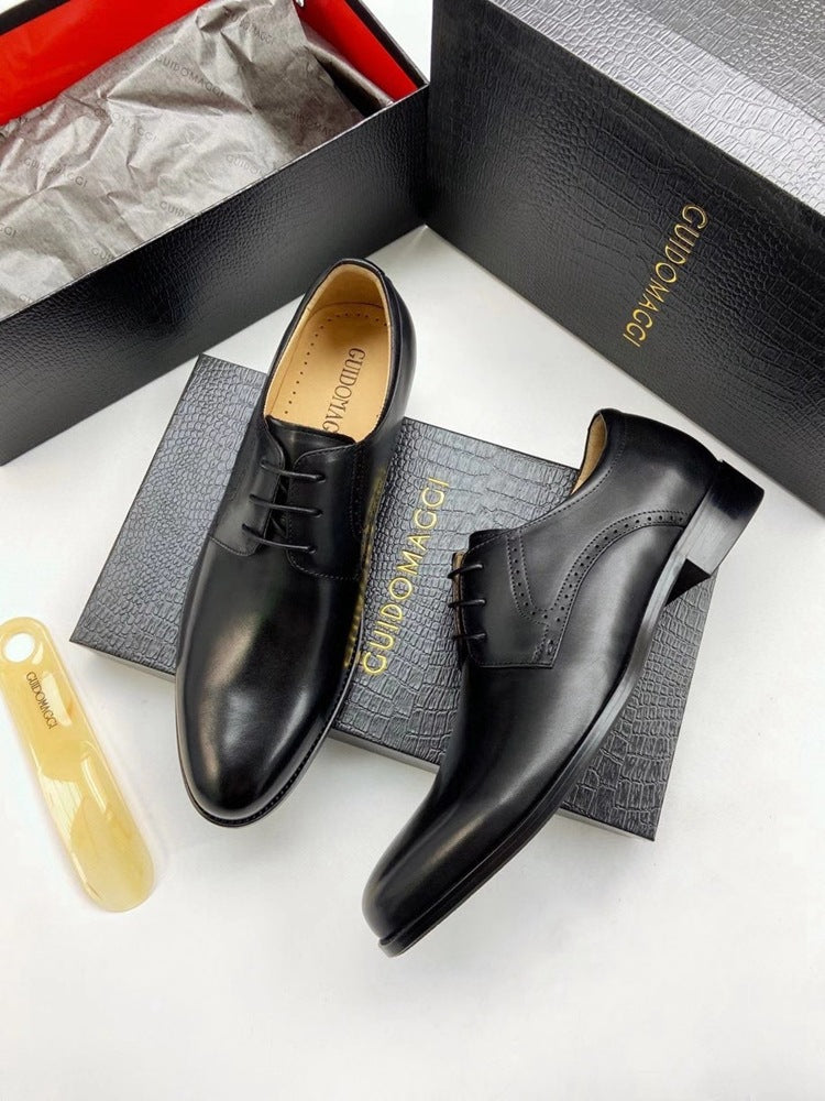 Men's Italian First Layer Cowhide British Business Leather Shoes