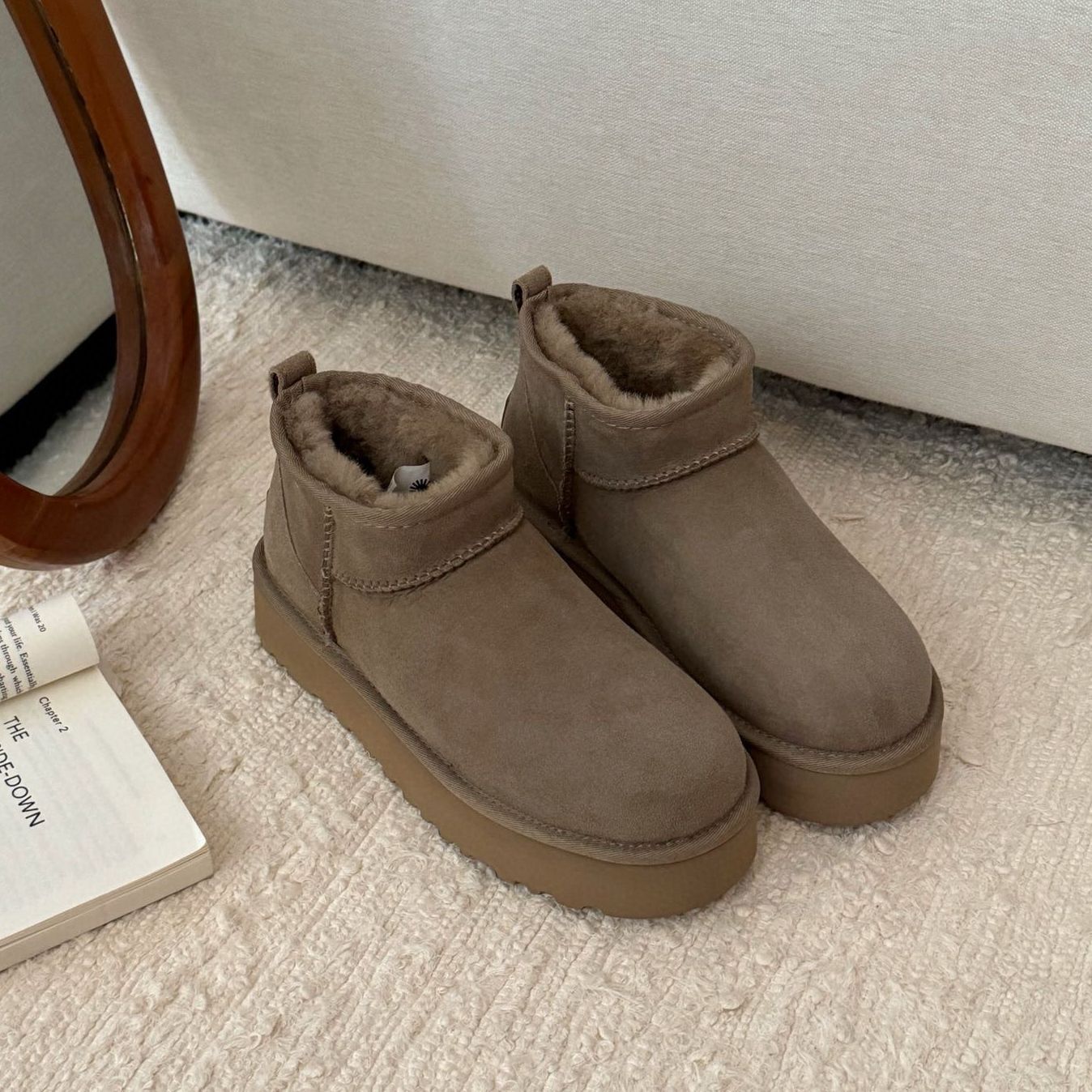 Women's Sf Platform Thick-soled Sheepskin Fur Integrated Snow Boots