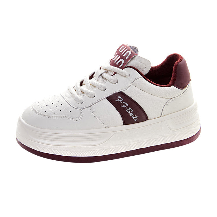Women's & Men's Genuine Bread White Spring Fleece-lined Platform Casual Shoes