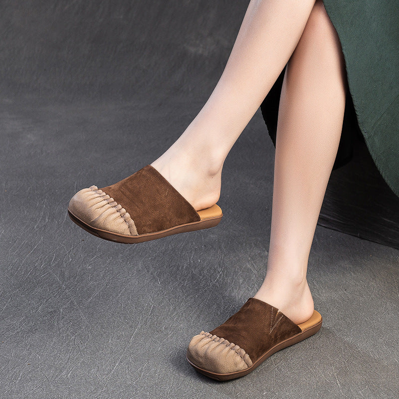 Women's Color Matching Flat Toe Box Outdoor Sandals