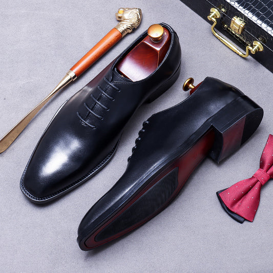 Men's Promotion Business Formal Wear Cowhide Simple Leather Shoes