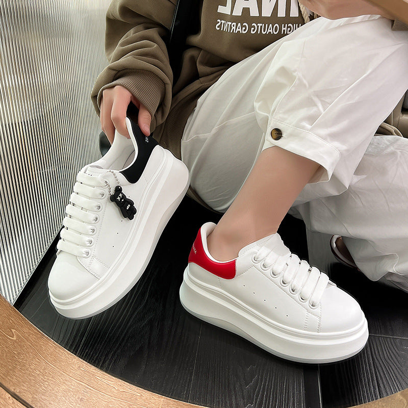 Women's Genuine Mcqueen For Autumn Invisible Elevated Platform Board Casual Shoes