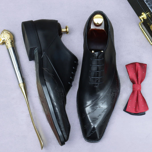 Men's Retro Diamond Head English Business British Leather Shoes