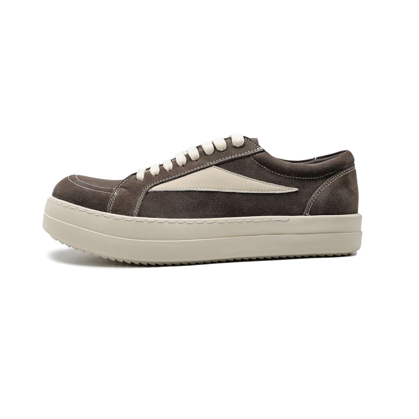 Men's Full Grain Cowhide Flange In Black White High Street Men's Board Shoes
