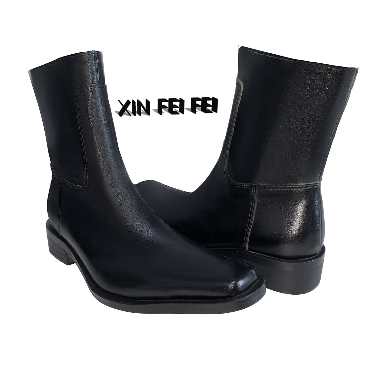 Women's & Men's British Side Zipper Chunky Platform Warped Boots