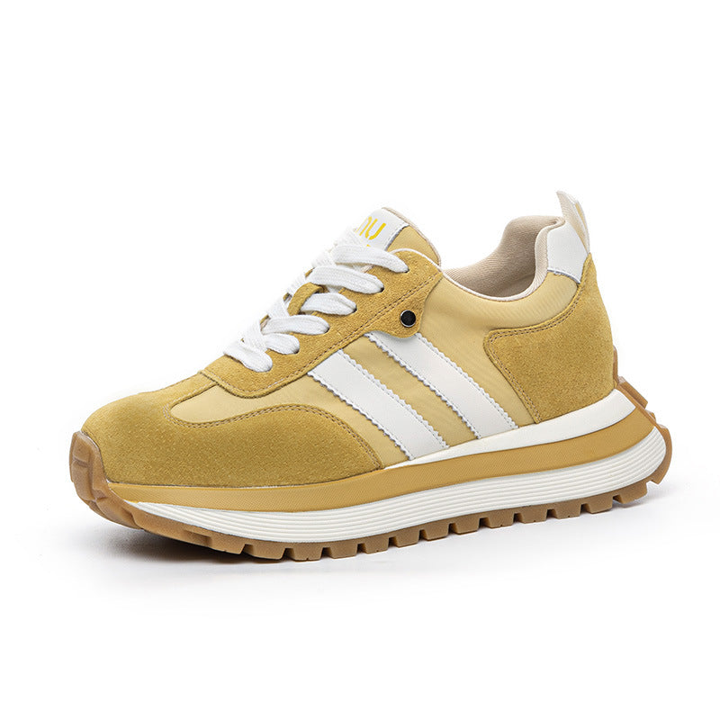 Women's Spring Retro Cortez Dad Platform Height Increasing Insole German Sneakers