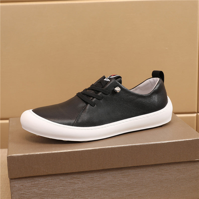 Men's Trendy Slip-on Top Layer Cowhide Easy Casual Shoes