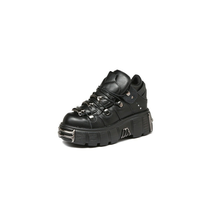 Women's Heavy Metal Platform Punk Dark Motorcycle Boots