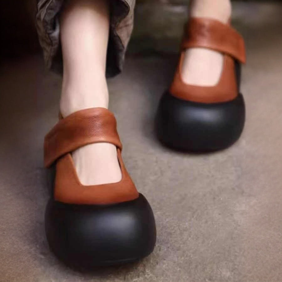 Women's Shallow Mouth Pumps Vintage Mary Jane Design Sense Niche Big Women's Casual Shoes