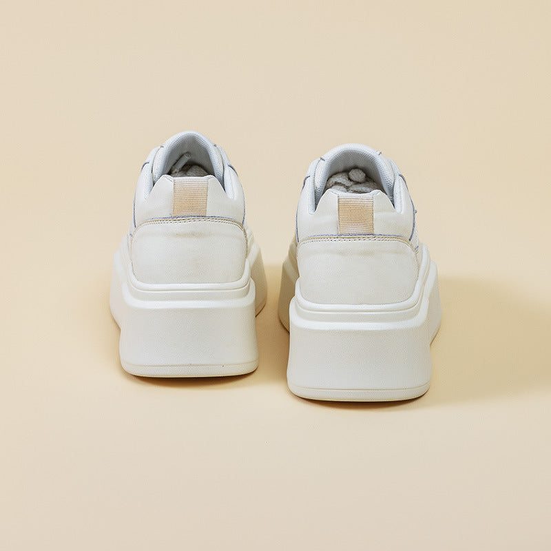 Women's Platform Muffin Spring Versatile Sports White Casual Shoes