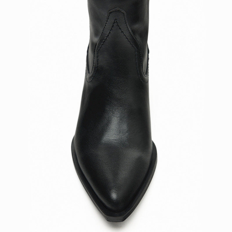 Women's Retro Large Tube Pants High Pointed Boots