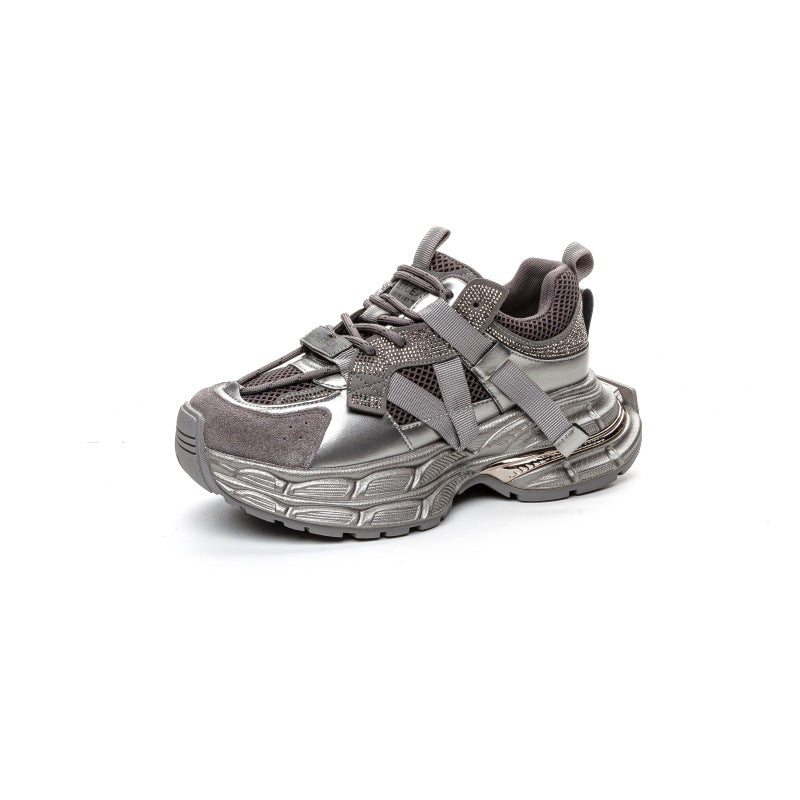 Women's Bottom Dad Autumn Mesh Rhinestone Leisure Sneakers