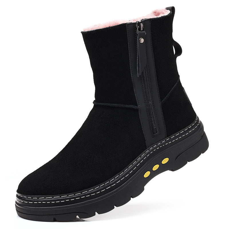 Men's Winter Wool Genuine Fleece-lined Warm Outdoor Northeast Cotton Snow Boots