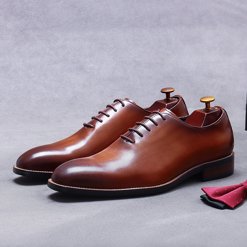 Men's Promotion Business Formal Wear Cowhide Simple Leather Shoes