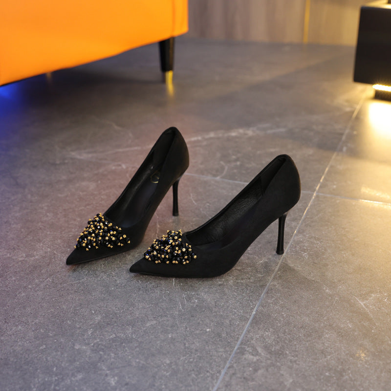 Women's Entry Lux Handmade Suede Pumps Not Tired Pointed Men's Shoes
