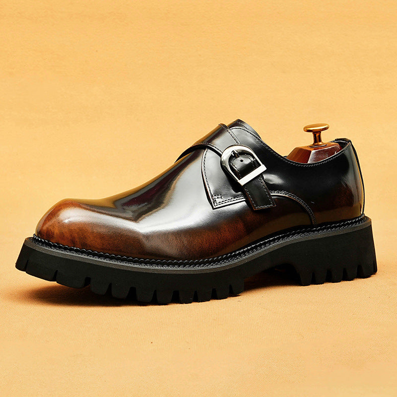 Men's Genuine Formal Business Platform Increased Patent Leather Shoes