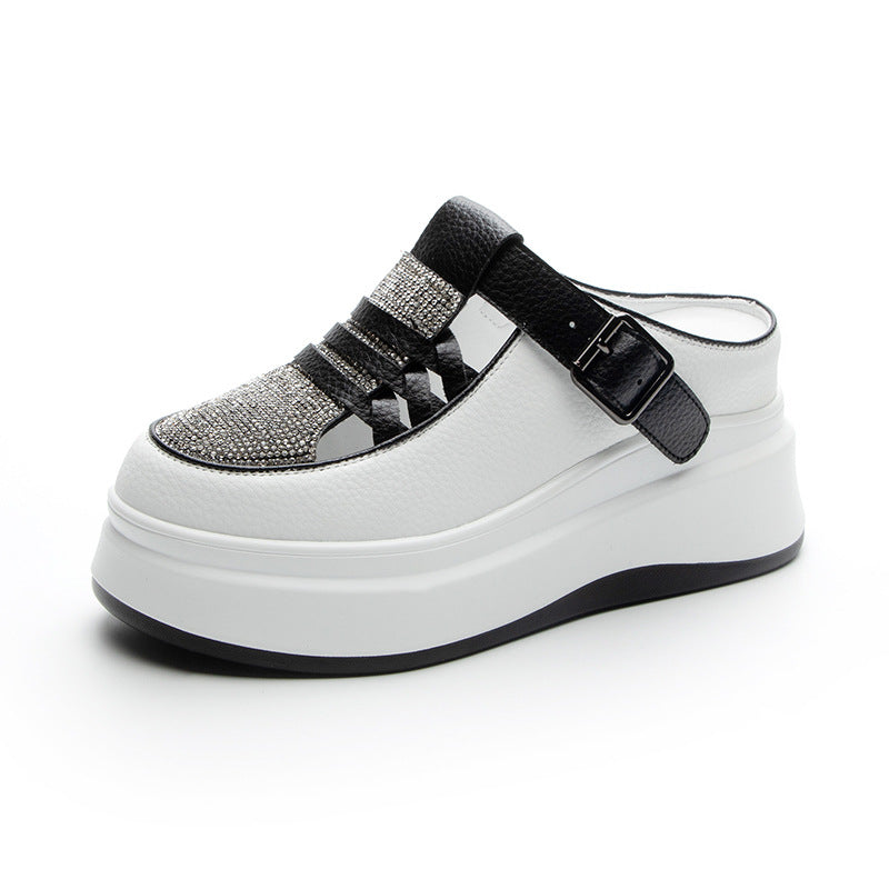 Women's Cap Rhinestone Half Summer Wear Fashionable Sandals
