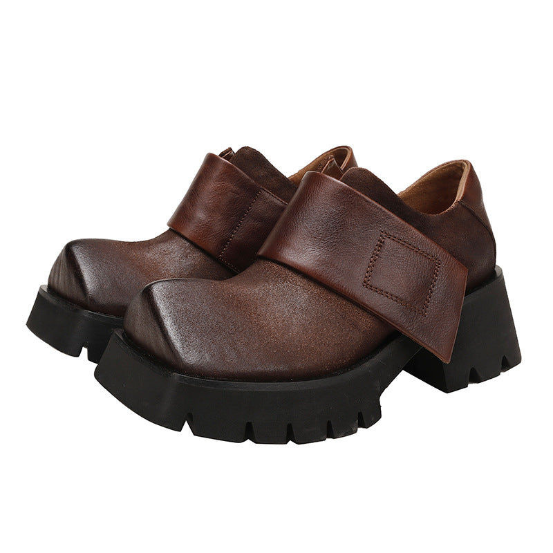 Women's Platform Retro Authentic Square Toe Comfortable Women's Casual Shoes