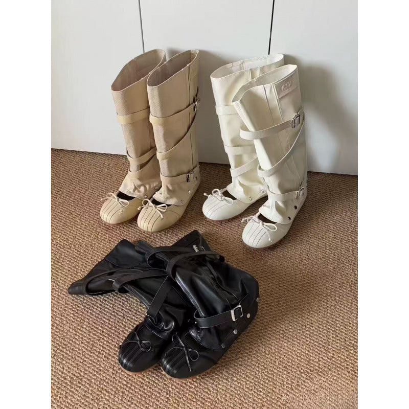 Women's Invisible Elevated Korean Style Detachable Two-way Pile Women's Leather Boots