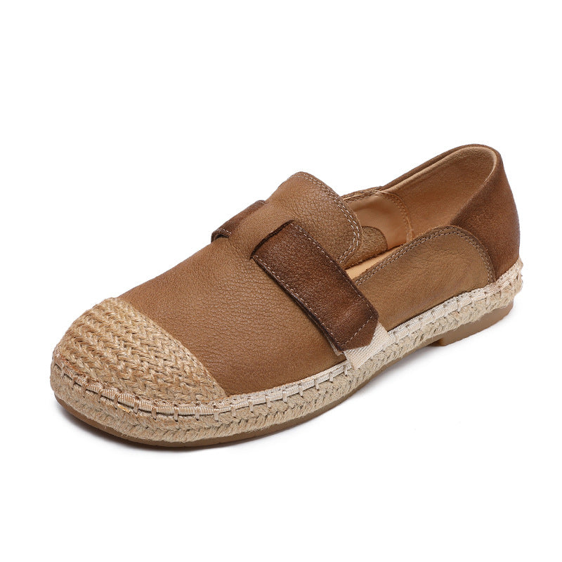 Women's Original Color Fisherman Slip-on Hemp Rope Woven Pumps Casual Shoes