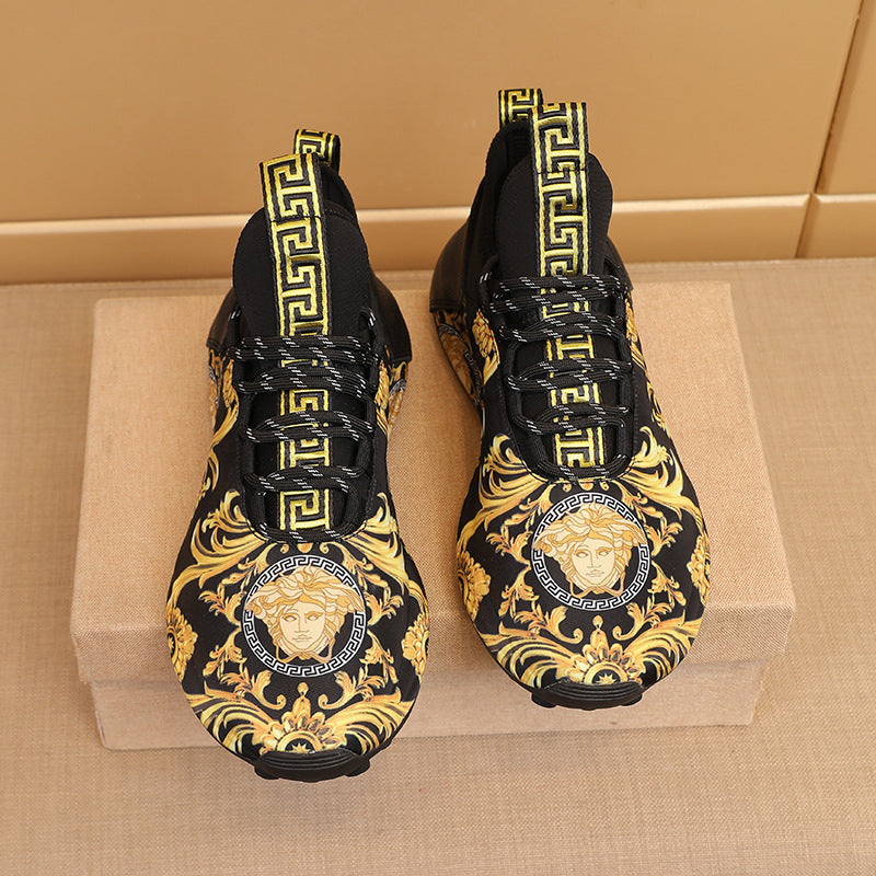 Men's Fashion Printed Platform Height Increasing Insole Sneakers