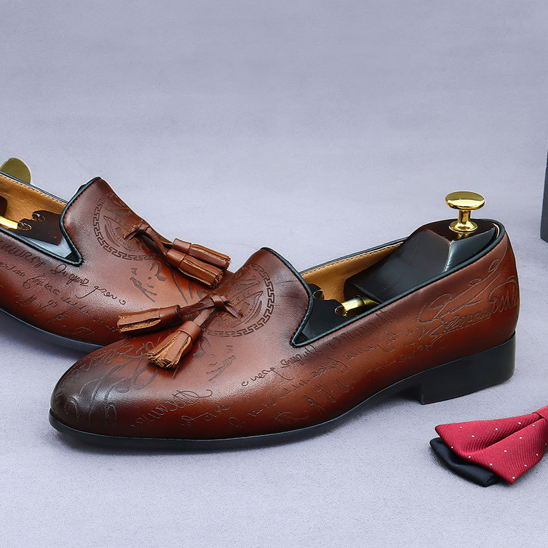 Men's Top Layer Cowhide Genuine Retro Business Leather Shoes