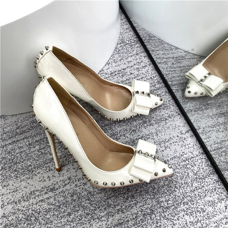 Bow High Pointed Toe Stiletto Elegant Women's Fashion Shoes
