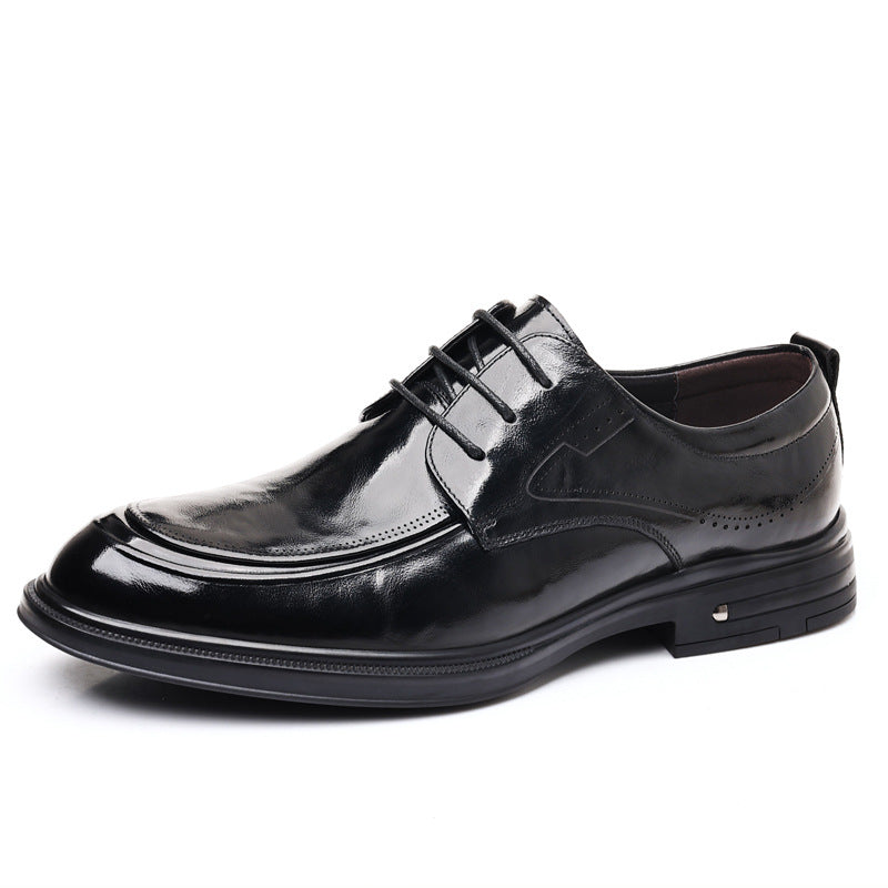 Men's Layer Cowhide Business British Style Formal Leather Shoes