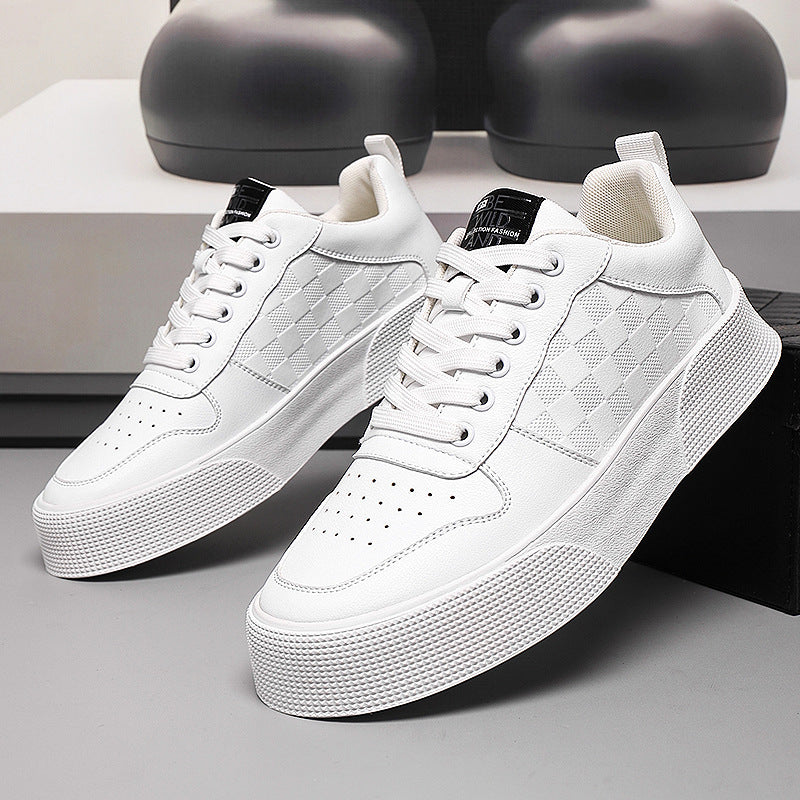 Men's Oversized Fattened Breathable Sports White Sneakers
