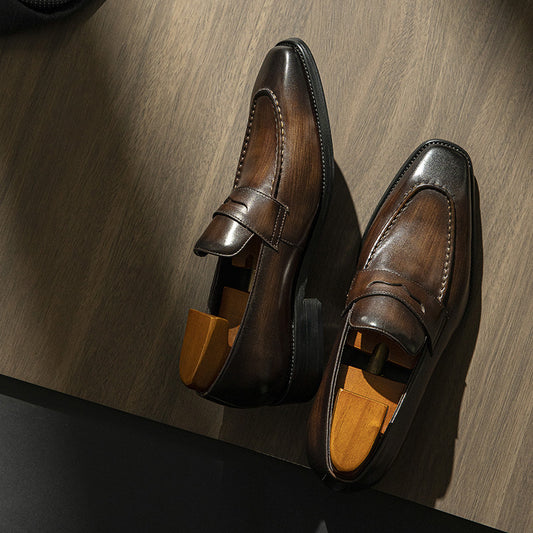 Men's Hours Business Formal Wear First Layer Leather Shoes