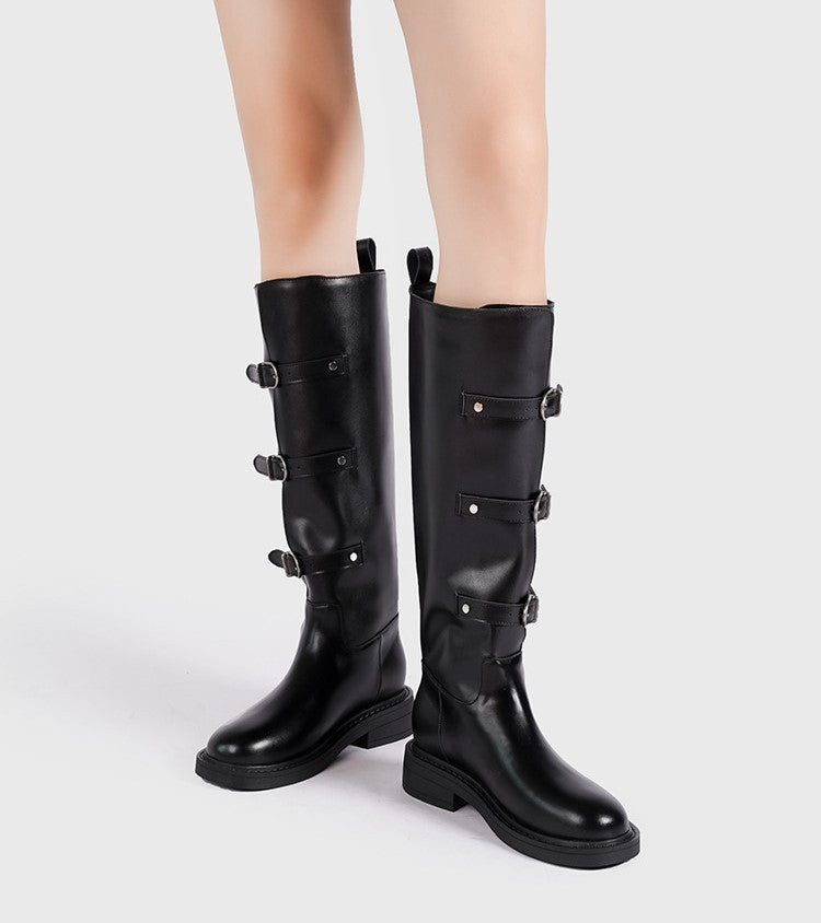 Below The Knee Urban Style Stitching Boots