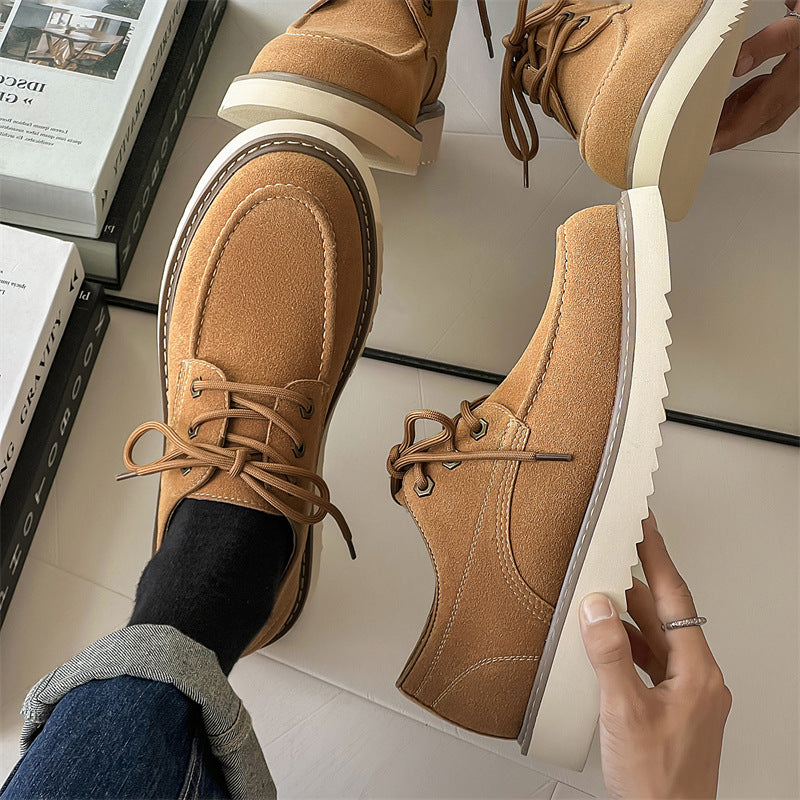 Men's Male Youth Retro British Genuine Outdoor Leather Shoes