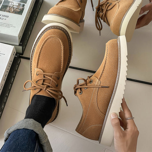 Men's Male Youth Retro British Genuine Outdoor Leather Shoes