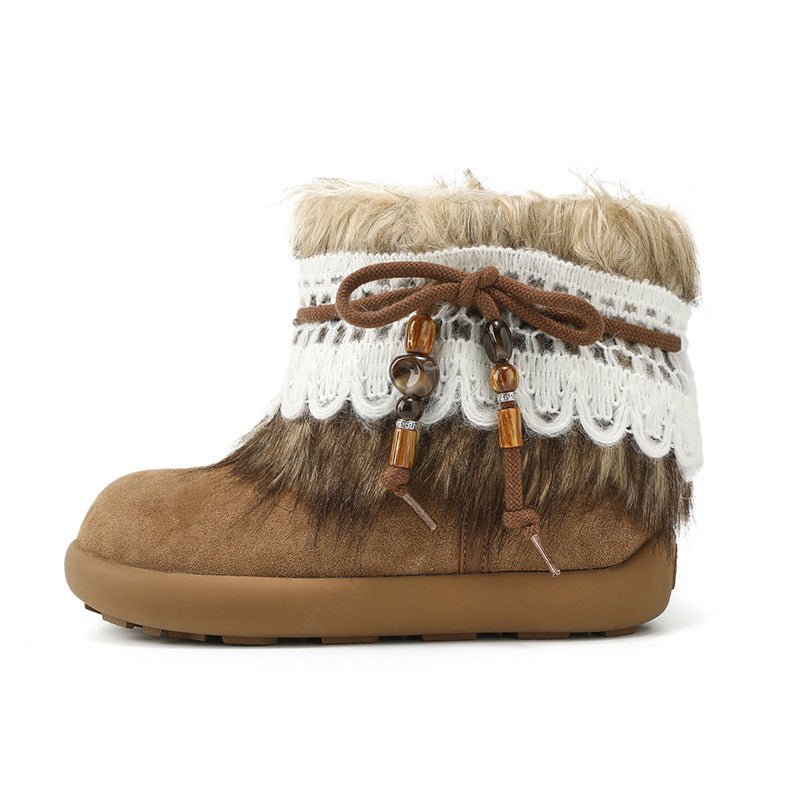 Women's Platinum Big Head Thick Warm Cotton Boots