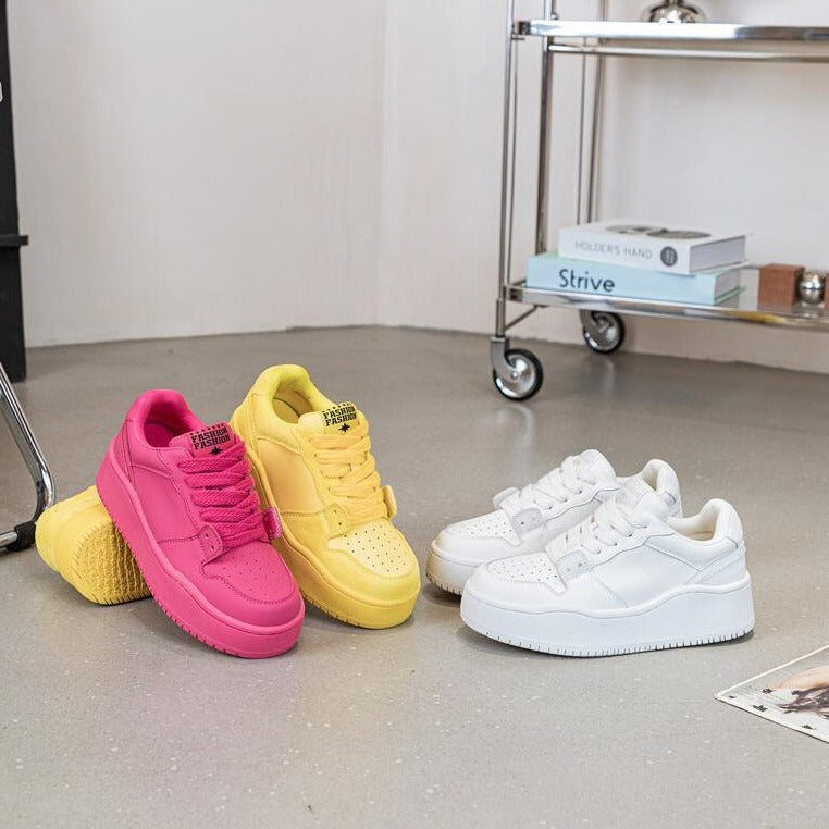 Women's Force Versatile Breathable For White Thick Casual Shoes
