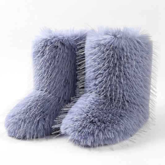 Long Fur Winter Fashion Hot Outdoor Snow Boots