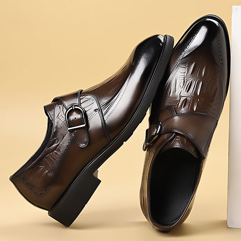 Men's Four Top Layer Cowhide Korean Business Men's Casual Leather Shoes