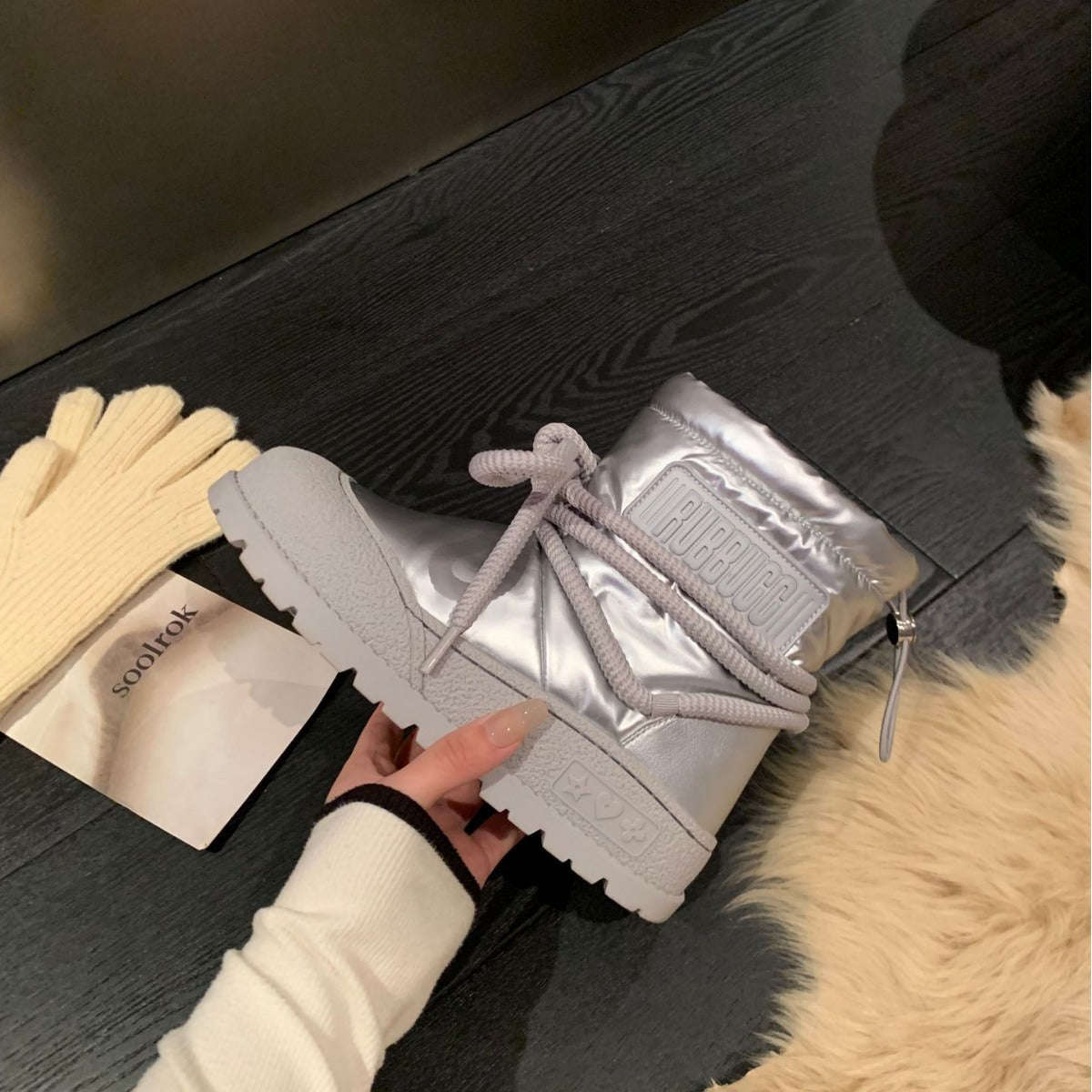 Women's Genuine Platform Warm Fashion Thickening Thermal Snow Boots