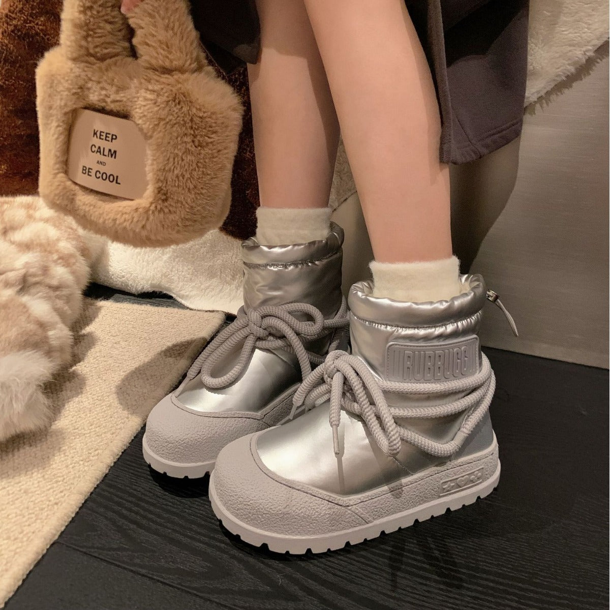 Women's Genuine Platform Warm Fashion Thickening Thermal Snow Boots